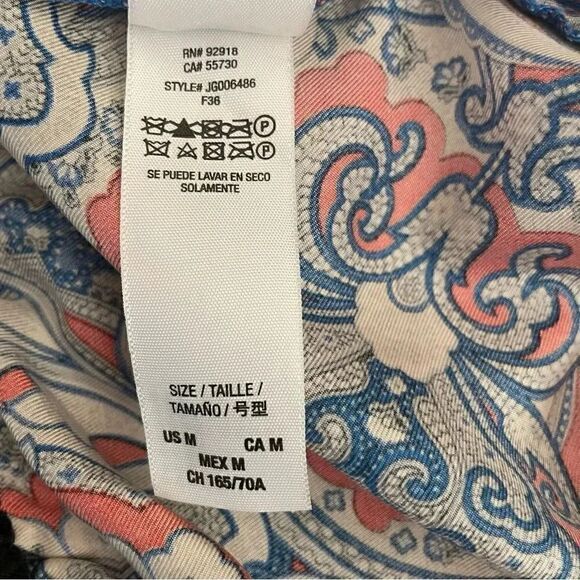 Juicy Couture Paisley Multicolor Silk Lounge Loungewear  Pants Elastic Cuffs M - Picture 7 of 12
